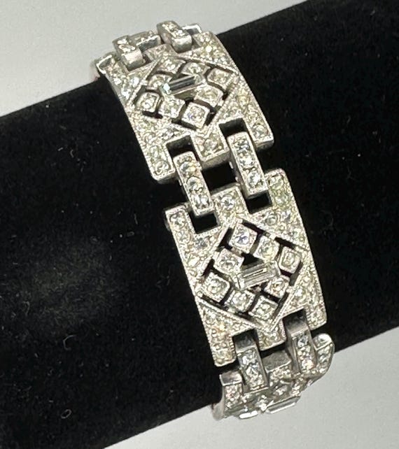 Kenneth Jay Lane KJL Art Deco Diamante Bracelet W… - image 3