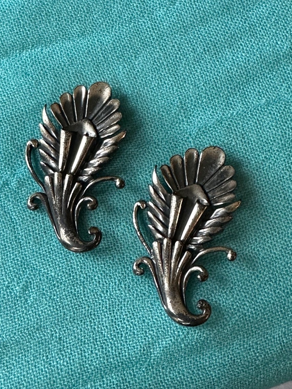 Sterling Silver Horn of Plenty Style Brooch Pair C