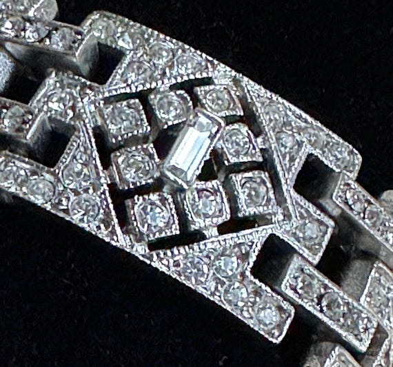 Kenneth Jay Lane KJL Art Deco Diamante Bracelet W… - image 1