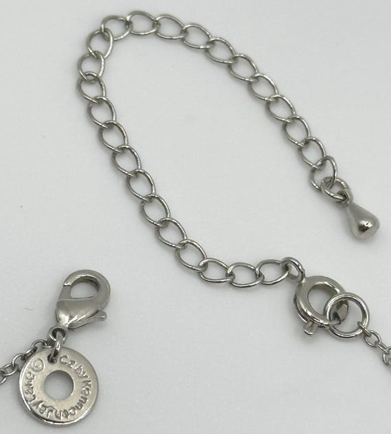 CZ by Kenneth Jay Lane Rhodium Plated Station Nec… - image 9