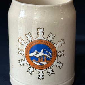 Berchtesgaden Recreation Area Ski School Stoneware Beer Mug Kamp und Ferdinand