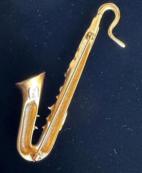 Kenneth Jay Lane KJL Saxophone Brooch Vintage Col… - image 7