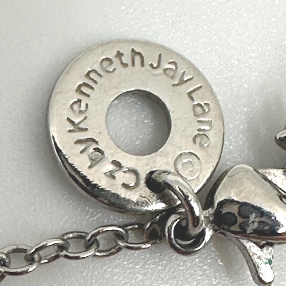 CZ by Kenneth Jay Lane Rhodium Plated Station Nec… - image 10