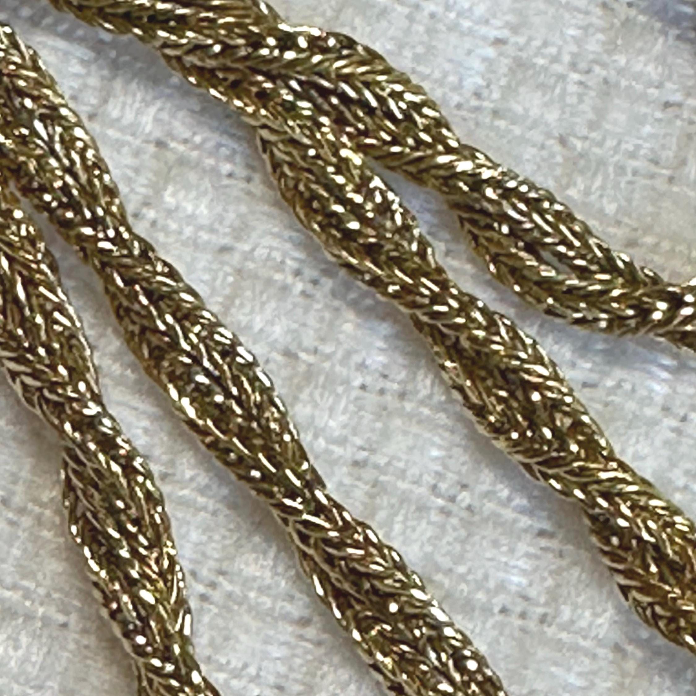 Vintage Christian Dior Gold Tone Twisted Rope Chain Necklace (31