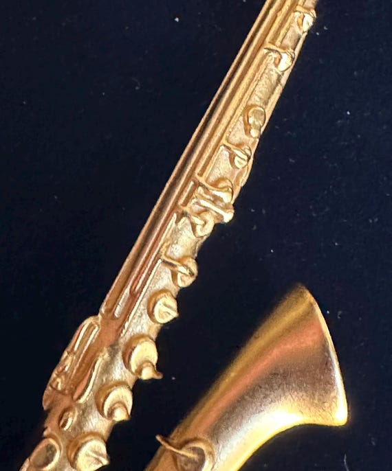 Kenneth Jay Lane KJL Saxophone Brooch Vintage Col… - image 5