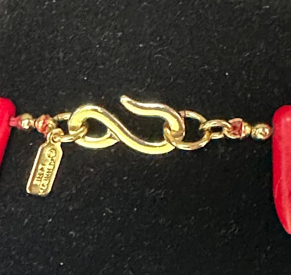 KJL Red Faux Coral Stick/Spike Collar Necklace - … - image 9