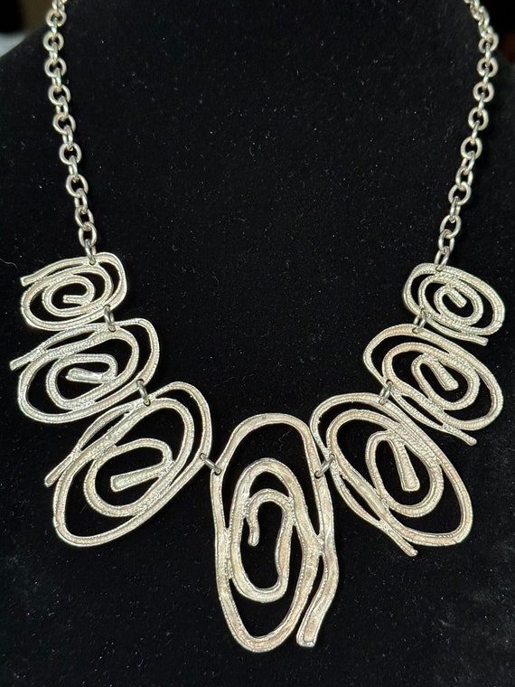 Modernist Sterling Silver Necklace - image 5