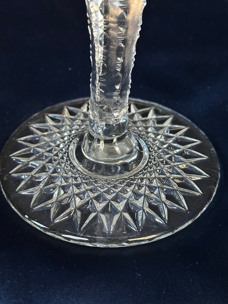 Etched Crystal Compote With Floral Detail & Cut Stem Etsy