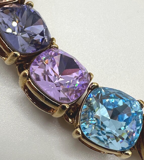Kenneth Jay Lane KJL Jewel Tone Pastel Crystal Li… - image 3