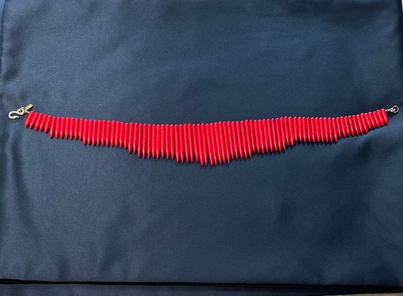 KJL Red Faux Coral Stick/Spike Collar Necklace - … - image 3