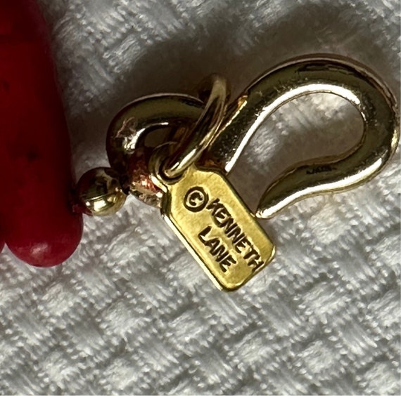 KJL Red Faux Coral Stick/Spike Collar Necklace - … - image 10