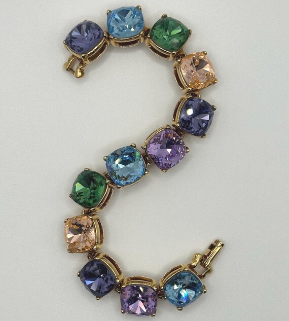 Kenneth Jay Lane KJL Jewel Tone Pastel Crystal Li… - image 4