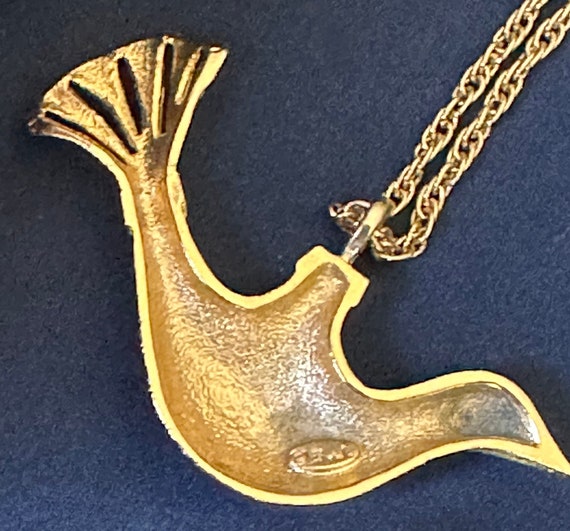 BJ Beatrix Jewelry Gold Tone Bird Pendant Necklac… - image 8