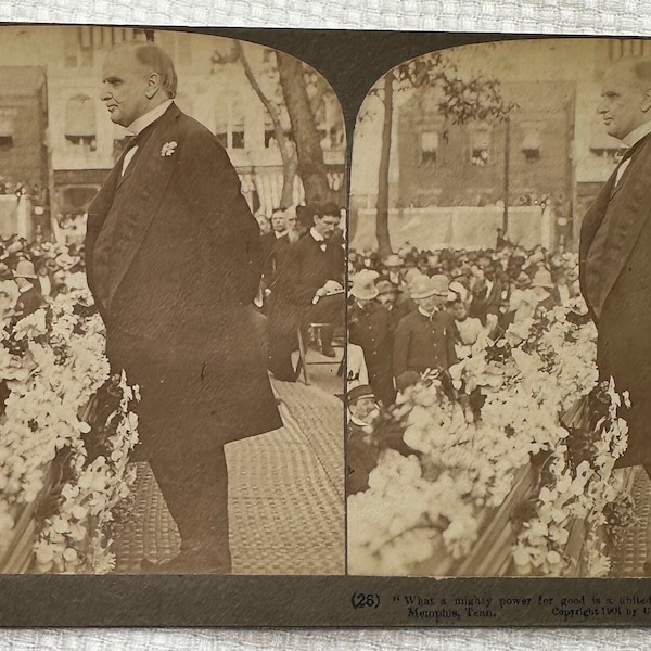 President McKinley Visits Memphis, Tennessee Stereoscopic View Card, ca. 1901 Underwood & Underwood Gelatin-Silver Print