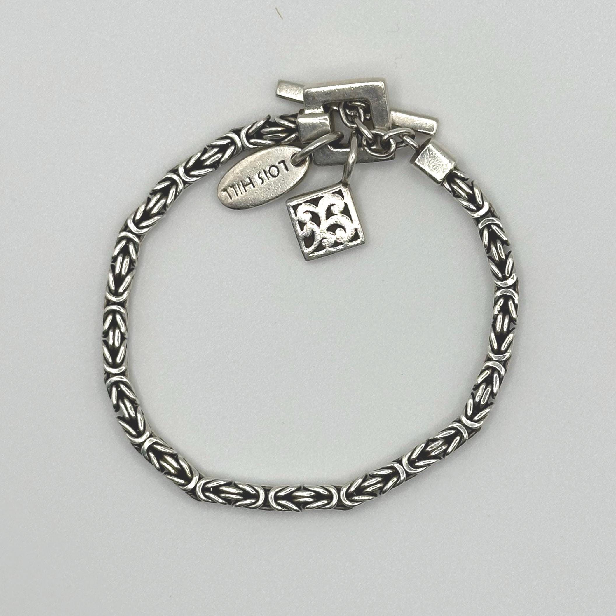 Lois Hill Sterling Silver Byzantine Toggle Bracelet 925 Inches