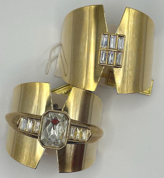 Kenneth Jay Lane KJL Art Deco Notched Hair Clip: … - image 1