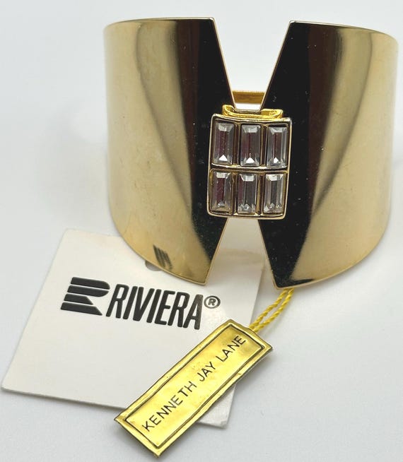 Kenneth Jay Lane KJL Art Deco Notched Hair Clip: … - image 4