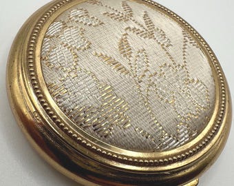 Yardley of London Brocade Metallic Gold Tone Makeup Compact