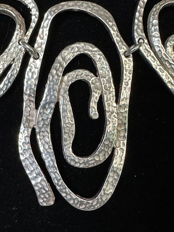 Modernist Sterling Silver Necklace - image 4