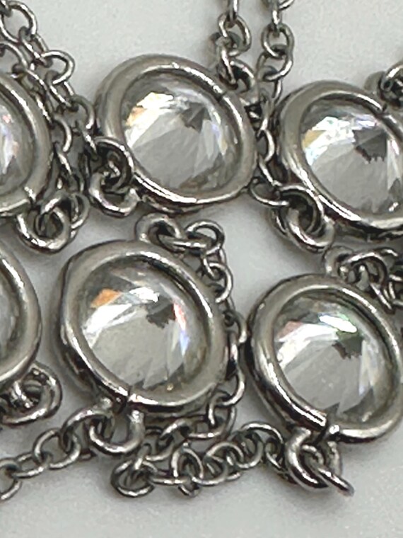 CZ by Kenneth Jay Lane Rhodium Plated Station Nec… - image 8