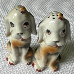 Hound Dog Salt & Pepper Shaker Set - Japan - Vintage
