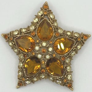 KJL Kenneth Jay Lane Orion Five Point Star Citrien Topaas Peridot Broche