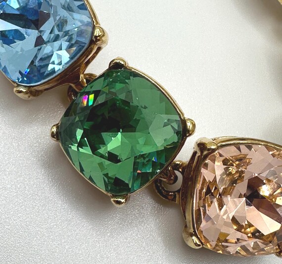 Kenneth Jay Lane KJL Jewel Tone Pastel Crystal Li… - image 2