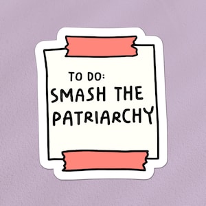 Smash the Patriarchy MAGNET | reminder-style magnet, feminist magnet | joke magnet, gender equality, support women, retro-feminist magnet