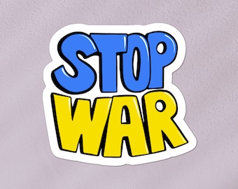 Stop Krieg MAGNET | Ukraine-Krieg, Slava Ukraini, Pazifismus, Anti-Krieg, Bubble-Font-Magnet | politischer, sozialer Gerechtigkeitsmagnet