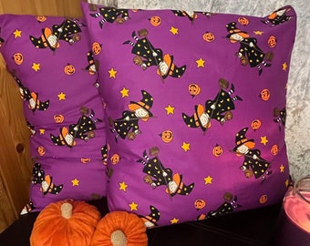 Halloween Witch Cushion Cover | Pumpkin | Purple | Envelope