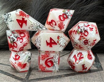 Handmade Kitsune Dice Set