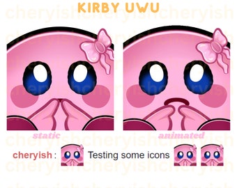 Kirby UWU Animated Emote for Twitch, Discord (Digital Download)