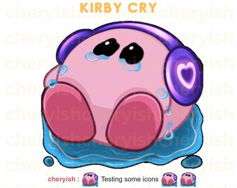 Twitch Animated Kirby Cry Emote | 2 Emotes Pack Animated&Static Emote Kick Discord Youtube Emotes Cheer Bit Badges Sub Badge