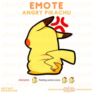 Twitch Angry Pikachu Emote Kick Discord Youtube Emotes Cheer Bit Badges Sub Badge