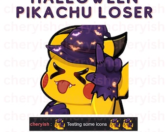 Twitch Pikachu Emote, Halloween Loser PNG Download for Discord Streams