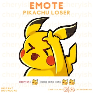 Twitch Pikachu Loser Emote Kick Discord Youtube Emotes Cheer Bit Badges Sub Badge