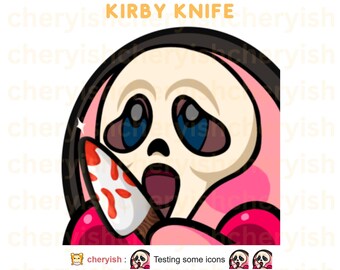 Kirby Scream Ghost Face Emote for Twitch and Discord, Digital Download with PNG Files