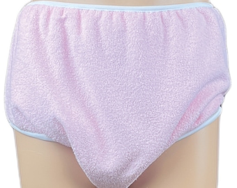 DryDayz ピンク 二重厚 大人用 テリータオル 失禁パンツ ブリーフ 男女兼用 洗える ユニセックス 布おむつ ブリーフ