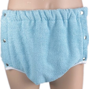 Blue Side Fastening Badstof Volwassen Korte Dubbele Dikte badstof broek incontinentie voor mannen en vrouwen unisex