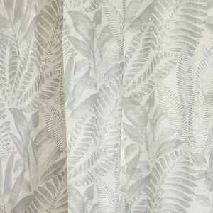 Natural Botanical Print Curtains - Custom Farmhouse Style Bedroom and Living Room Curtains, Custom Size Curtains