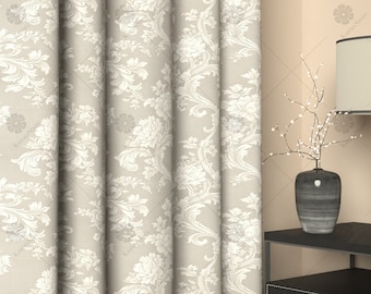 Floral Pattern Blackout Curtain: Vintage Bedroom Living Room Drapes