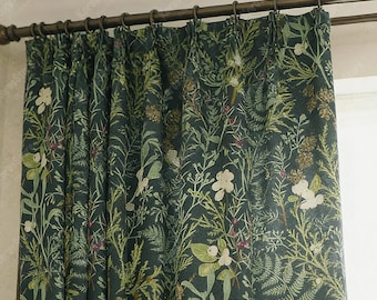 Blackout Curtains for Bedroom,Botanical Print Window Drapes,Vintage Plant Window Treatment