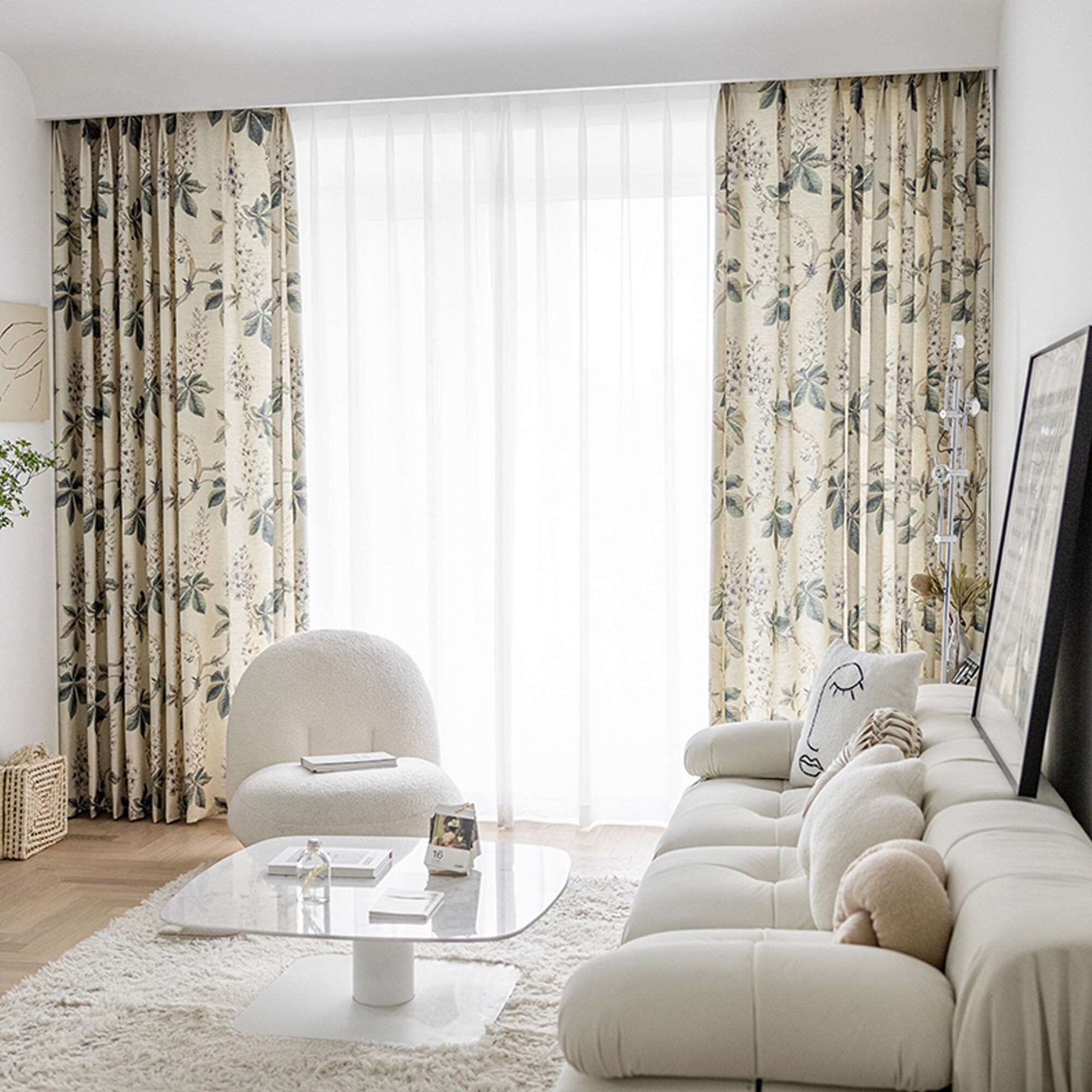 Botanical print curtains country garden style living room etsy