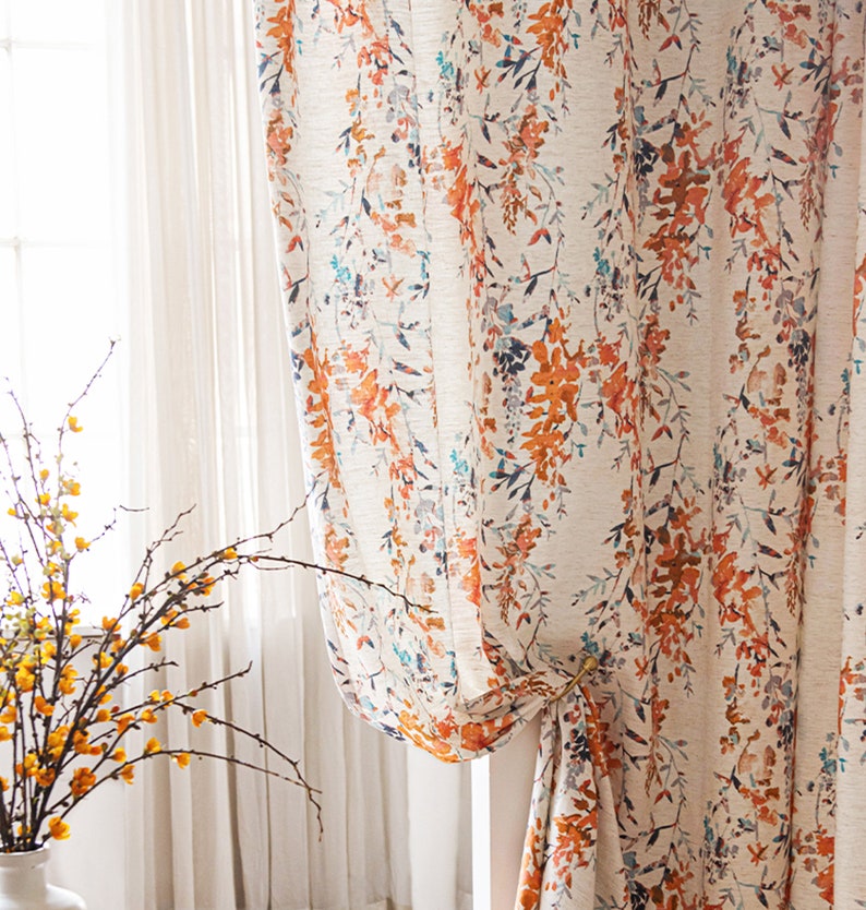 Burnt Orange Boho Curtains Decorative Modern Curtains for Etsy