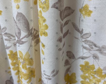 Yellow Floral Curtains - Custom Modern Bedroom Curtains for Home Decor
