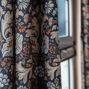 Victorian-Style Floral Pattern Curtains, Custom Printed Curtains, Bedroom Curtains, Living Room Curtains