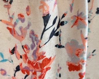 Custom Bohemian Orange Floral Curtains, Blackout Curtains Suitable for Farmhouse and Living Room Decor