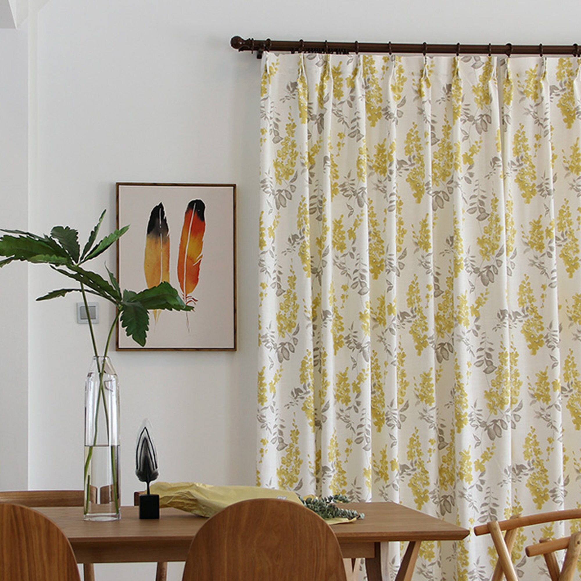 Custom Yellow Floral Curtains Bedroom Floorlength Drapes Etsy