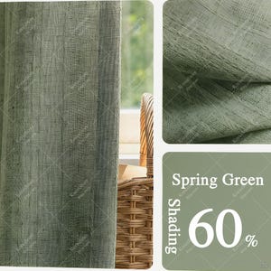 May include: Spring green curtain panel with 60% shading. The fabric has a textured appearance. The text "Spring Green" and "Shading 60%" are visible on the image.