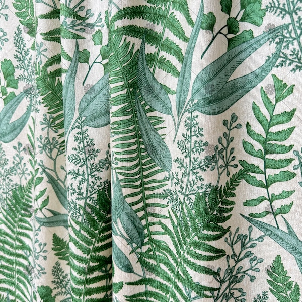 Green Leaf Blackout Curtains: Country Style Bedroom & Living Room